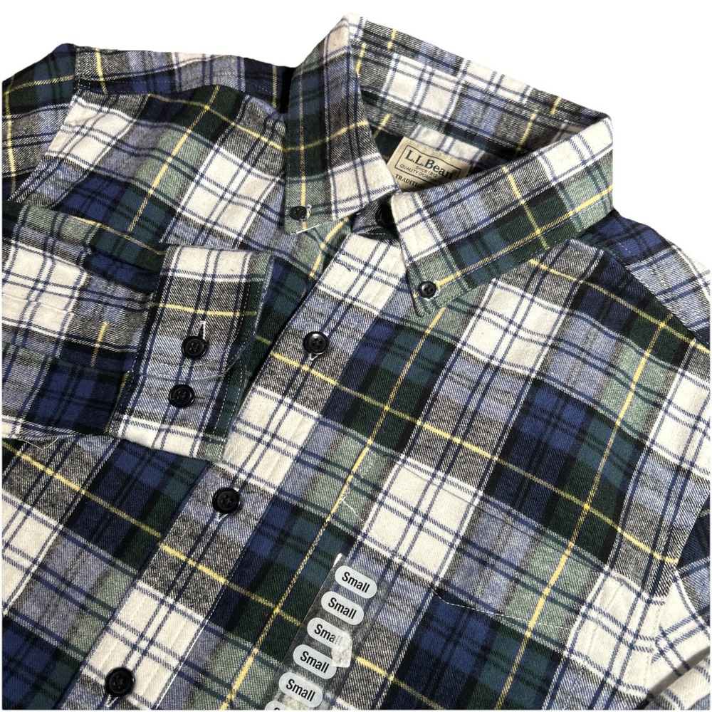 NWT L.L. Bean Shirt Men's S Scotch Plaid Flannel Vintage Tartan Outdoor Hiking